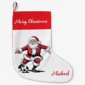 Personalized Merry Christmas Santa Claus Soccer    Kleiner Weihnachtsstrumpf (Vorderseite)