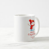 Personalized Merry Christmas Snowman Custom Year  Kaffeetasse (VorderseiteRechts)