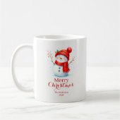 Personalized Merry Christmas Snowman Custom Year  Kaffeetasse (Links)
