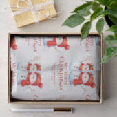 Personalized Merry Christmas Snowman Custom Year  Seidenpapier (Geschenk)