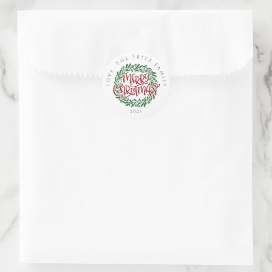 Personalized Merry Christmas Sticker Gift Tag (Tasche)
