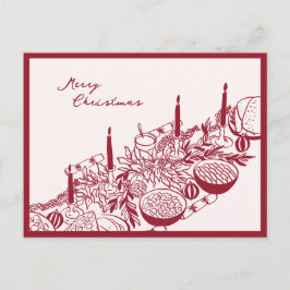 Personalized Merry Christmas Table Minimal Design Feiertagspostkarte