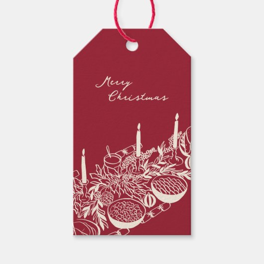 Personalized Merry Christmas Table Minimal Design Geschenkanhänger (Vorderseite)