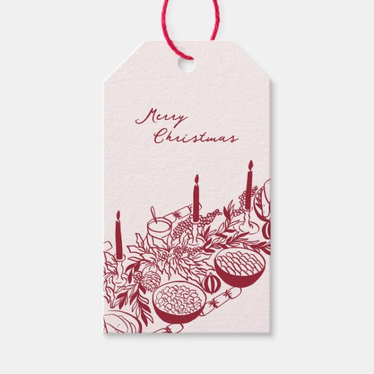 Personalized Merry Christmas Table Minimal Design Geschenkanhänger (Vorderseite)