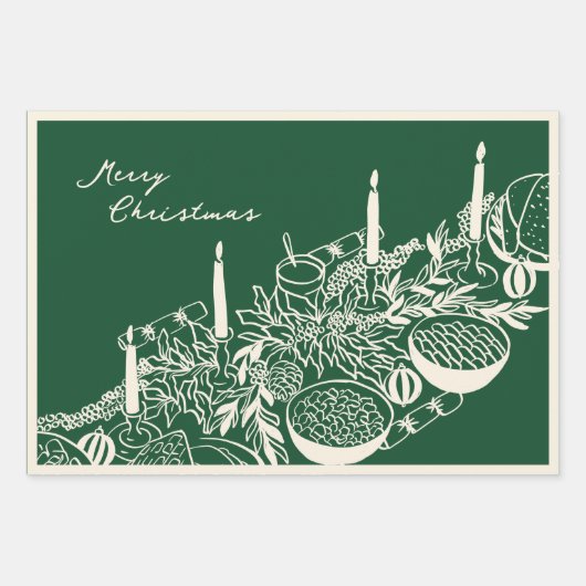 Personalized Merry Christmas Table Minimal Design Geschenkpapier Set (Vorderseite 3)