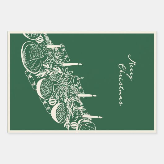 Personalized Merry Christmas Table Minimal Design Geschenkpapier Set (Vorderseite 2)