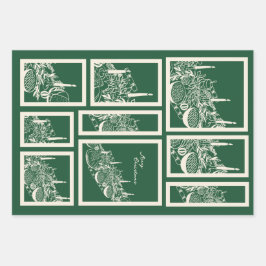 Personalized Merry Christmas Table Minimal Design Geschenkpapier Set