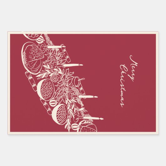 Personalized Merry Christmas Table Minimal Design Geschenkpapier Set (Vorderseite 2)