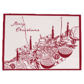 Personalized Merry Christmas Table Minimal Design Große Geschenktüte (Rückseite)