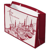 Personalized Merry Christmas Table Minimal Design Große Geschenktüte (Rückseite Schrägansicht)