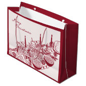 Personalized Merry Christmas Table Minimal Design Große Geschenktüte (Vorderseite Schrägansicht)