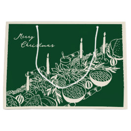 Personalized Merry Christmas Table Minimal Design Große Geschenktüte