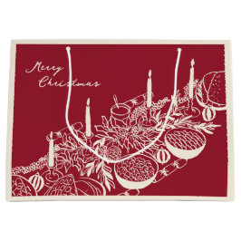 Personalized Merry Christmas Table Minimal Design Große Geschenktüte