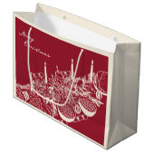 Personalized Merry Christmas Table Minimal Design Große Geschenktüte (Vorderseite Schrägansicht)