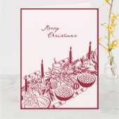 Personalized Merry Christmas Table Minimal Design Karte (Gelbe Blume)