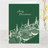 Personalized Merry Christmas Table Minimal Design Karte (Gelbe Blume)