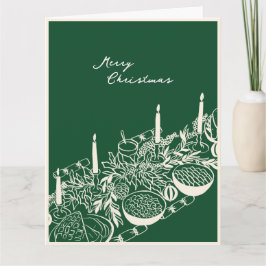 Personalized Merry Christmas Table Minimal Design Karte