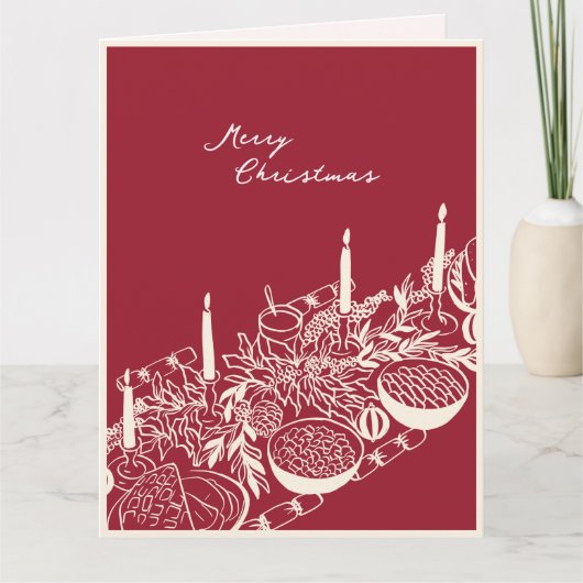 Personalized Merry Christmas Table Minimal Design  Karte (Vorderseite)