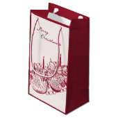 Personalized Merry Christmas Table Minimal Design Kleine Geschenktüte (Rückseite Schrägansicht)