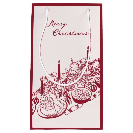 Personalized Merry Christmas Table Minimal Design Kleine Geschenktüte (Vorderseite)