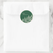 Personalized Merry Christmas Table Minimal Design Runder Aufkleber (Tasche)