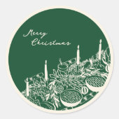 Personalized Merry Christmas Table Minimal Design Runder Aufkleber (Vorderseite)