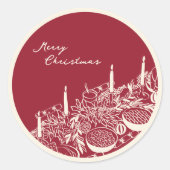 Personalized Merry Christmas Table Minimal Design Runder Aufkleber (Vorderseite)