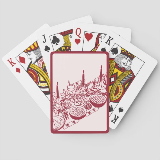 Personalized Merry Christmas Table Minimal Design Spielkarten (Rückseite)