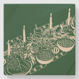 Personalized Merry Christmas Table Minimal Design Steinuntersetzer