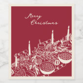 Personalized Merry Christmas Table Minimal Design  Weinetikett (Einzelnes Label)