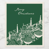 Personalized Merry Christmas Table Minimal Design Weinetikett (Einzelnes Label)