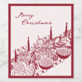 Personalized Merry Christmas Table Minimal Design Weinetikett (Einzelnes Label)