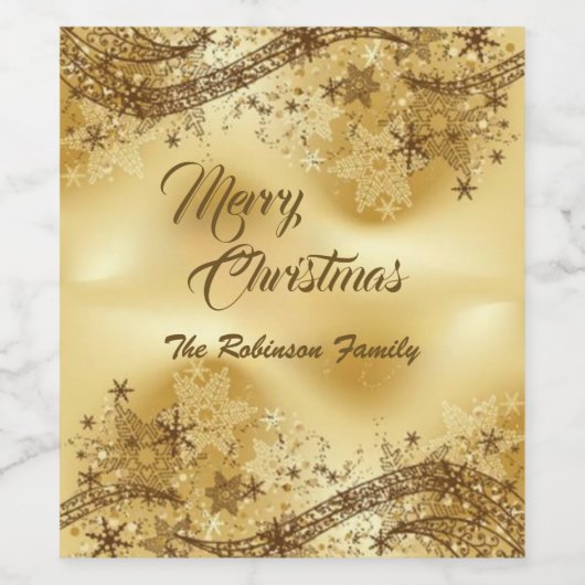 Personalized Merry Christmas Weinetikett (Einzelnes Label)
