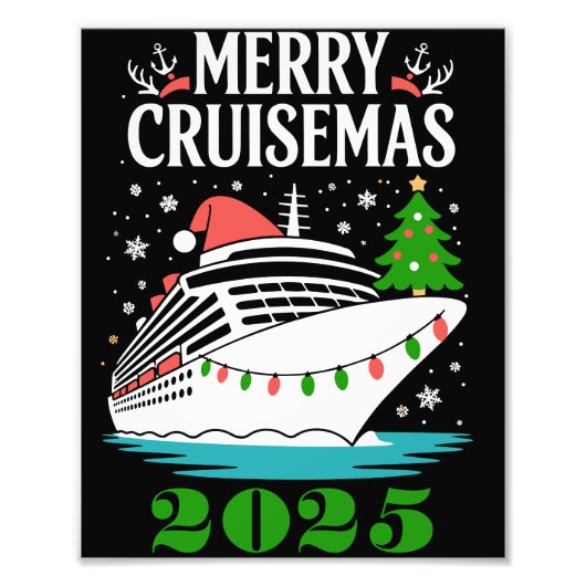Personalized Merry Cruisemas Cruise Ship Family Fotodruck (Vorne)