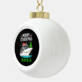 Personalized Merry Cruisemas Cruise Ship Family  Keramik Kugel-Ornament (Rechts)