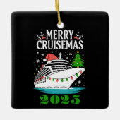 Personalized Merry Cruisemas Cruise Ship Family Keramikornament (Vorderseite)