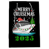 Personalized Merry Cruisemas Cruise Ship Family Mittlere Geschenktüte (Vorderseite)