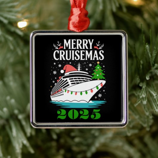 Personalized Merry Cruisemas Cruise Ship Family Ornament Aus Metall (Baum)