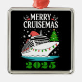 Personalized Merry Cruisemas Cruise Ship Family Ornament Aus Metall (Vorne)