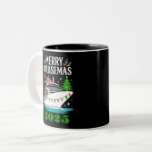 Personalized Merry Cruisemas Cruise Ship Family  Zweifarbige Tasse (Vorderseite Links)