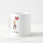 Personalized Message Love You Yorkie Cute Dog Art Kaffeetasse (Vorderseite Links)