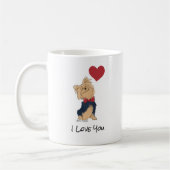 Personalized Message Love You Yorkie Cute Dog Art Kaffeetasse (Links)
