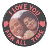  Personalized Message Photo I Love You All time Eishockey Puck (Vorderseite)