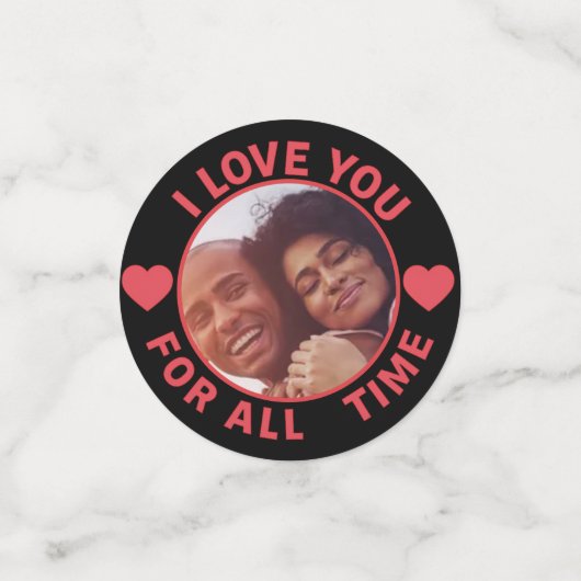  Personalized Message Photo I Love You All time Konfetti (Klein Vorderseite)