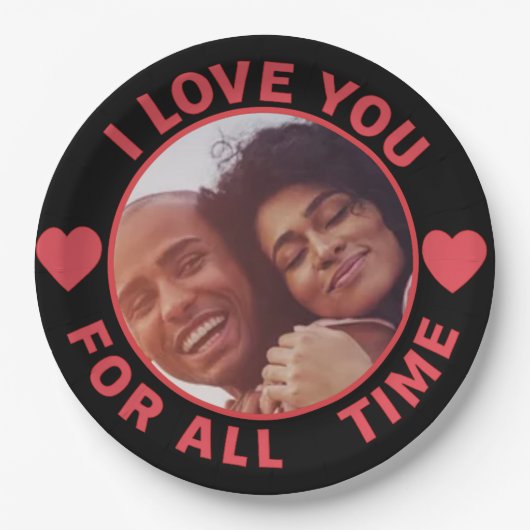 Personalized Message Photo I Love You All time Pappteller (Vorderseite)