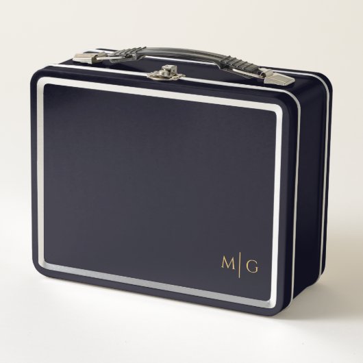 Personalized Metal Lunch Box with Simple Monogram (Vorderseite)