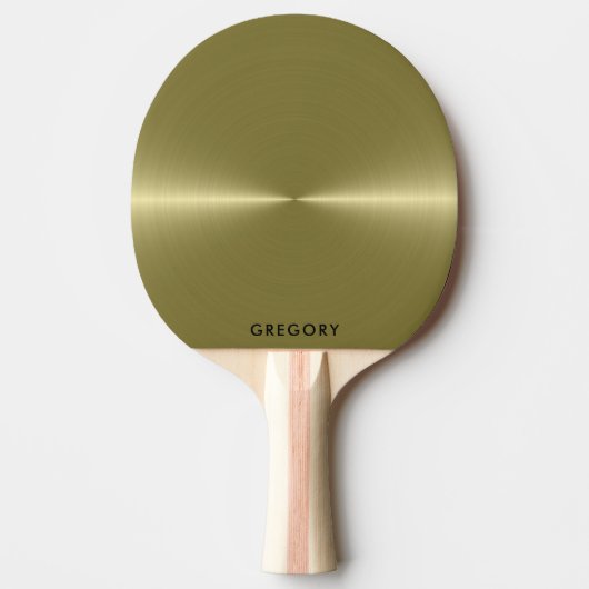 Personalized metallic gold texture monogram tischtennis schläger (Vorderseite)