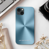 Personalized Metallic Radial Blue Texture Case-Mate iPhone Hülle