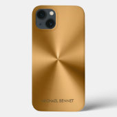 Personalized Metallic Radial Gold Texture Case-Mate iPhone Hülle (Rückseite)