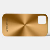 Personalized Metallic Radial Gold Texture Case-Mate iPhone Hülle (Rückseite (Horizontal))